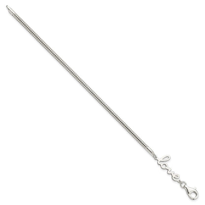 7.5 Zoll Sterlingsilber Liebe Armband