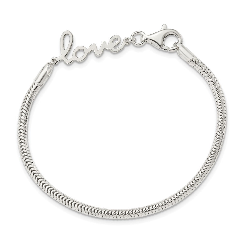 7.5 Zoll Sterlingsilber Liebe Armband