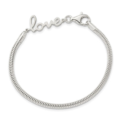 7.5 Zoll Sterlingsilber Liebe Armband