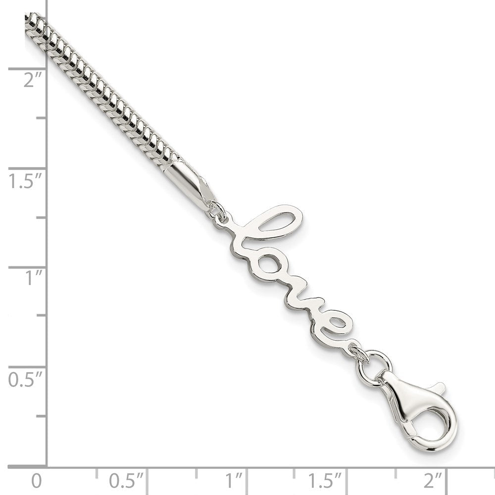 7.5 Zoll Sterlingsilber Liebe Armband