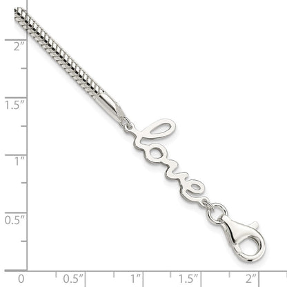 7.5 Zoll Sterlingsilber Liebe Armband