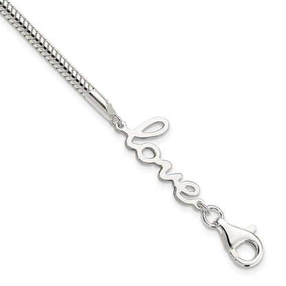 7.5 Zoll Sterlingsilber Liebe Armband