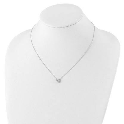 Sterlingsilber Poliert 9mm Zargenfassung Zirkonia Halskette
