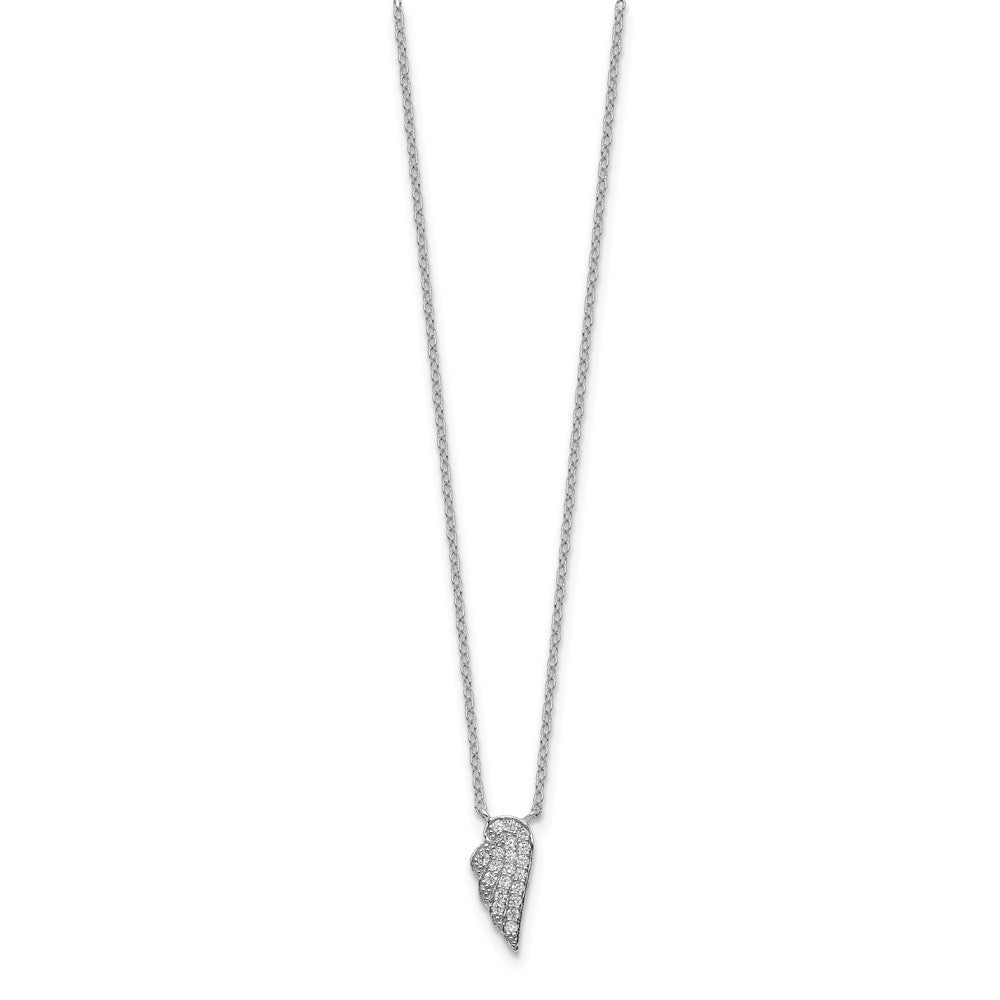 Sterlingsilber Rhodiniert Zirkonia Flügel Halskette