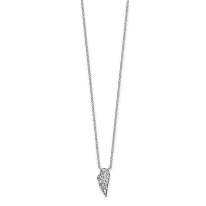 Sterlingsilber Rhodiniert Zirkonia Flügel Halskette