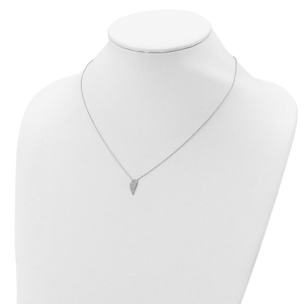 Sterlingsilber Rhodiniert Zirkonia Flügel Halskette