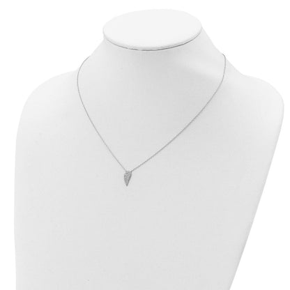 Sterlingsilber Rhodiniert Zirkonia Flügel Halskette
