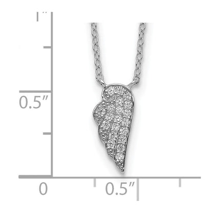 Sterlingsilber Rhodiniert Zirkonia Flügel Halskette