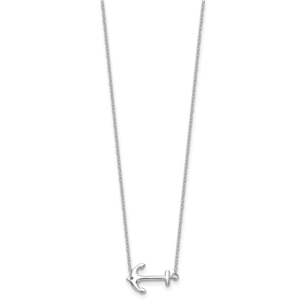 Sterlingsilber Rhodiniert Anker 16 Zoll mit A 2 Extention Halskette