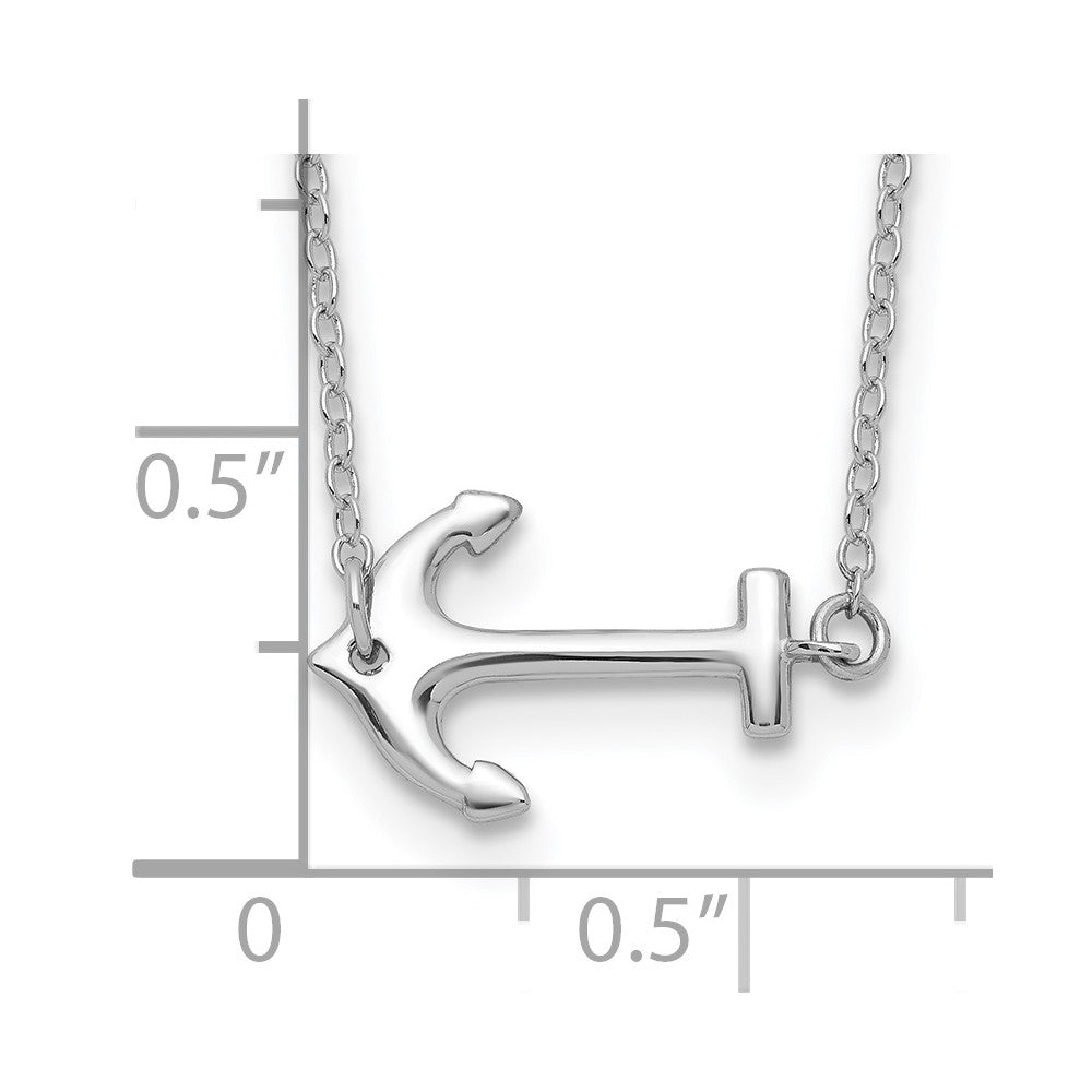 Sterlingsilber Rhodiniert Anker 16 Zoll mit A 2 Extention Halskette