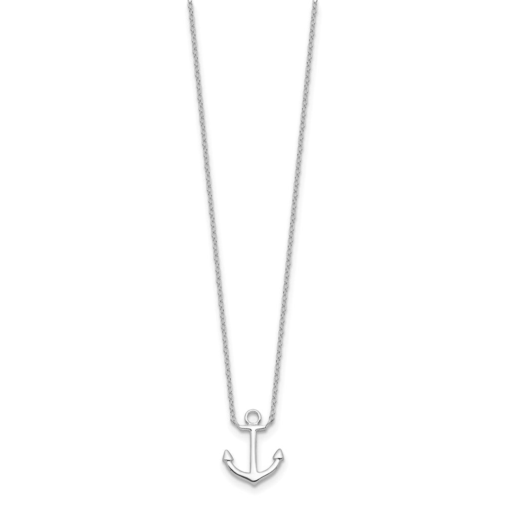 Sterlingsilber Rhodiniert Anker 16 Zoll mit A 2 Extention Halskette
