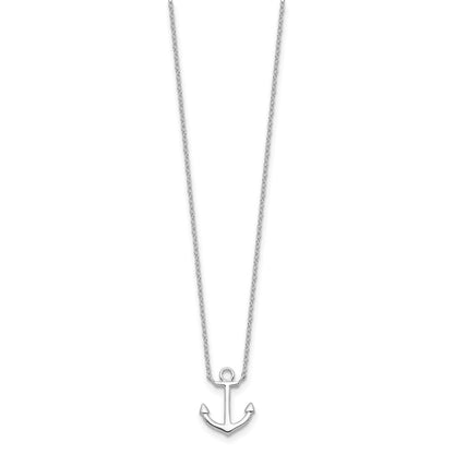 Sterlingsilber Rhodiniert Anker 16 Zoll mit A 2 Extention Halskette
