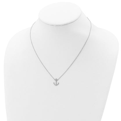 Sterlingsilber Rhodiniert Anker 16 Zoll mit A 2 Extention Halskette