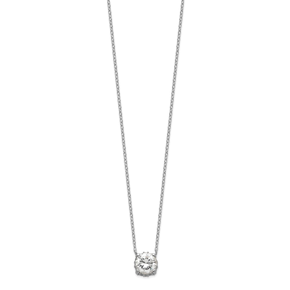 Sterlingsilber Rhodiniert 7mm Zirkonia Halskette