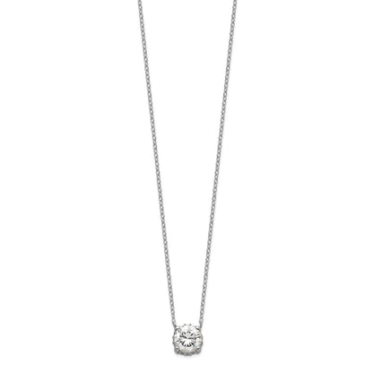 Sterlingsilber Rhodiniert 7mm Zirkonia Halskette