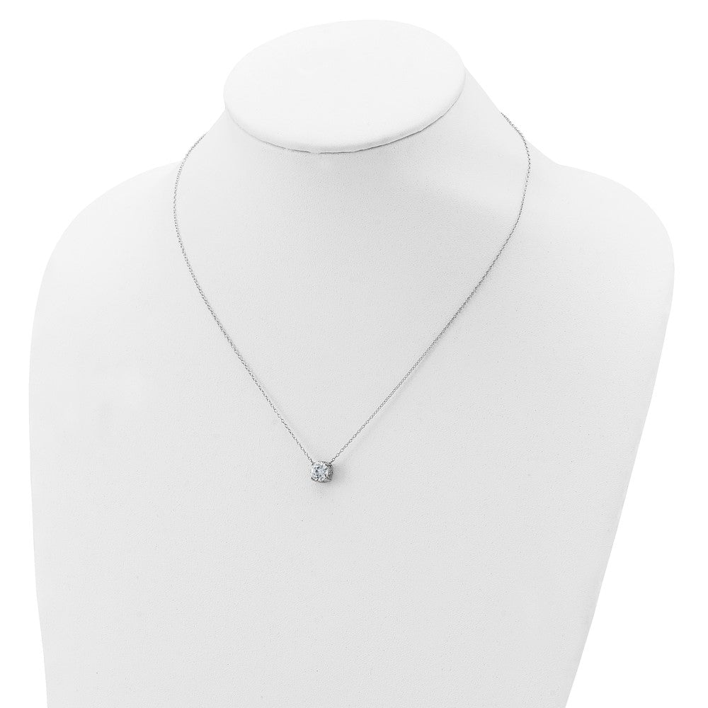 Sterlingsilber Rhodiniert 7mm Zirkonia Halskette