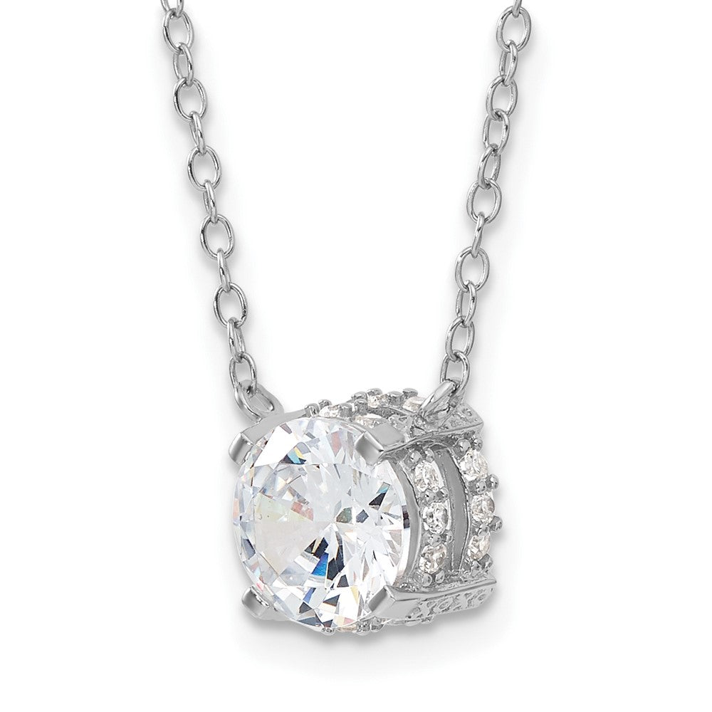 Sterlingsilber Rhodiniert 7mm Zirkonia Halskette