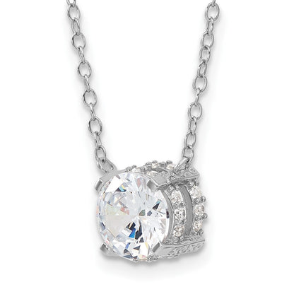 Sterlingsilber Rhodiniert 7mm Zirkonia Halskette