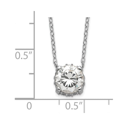 Sterlingsilber Rhodiniert 7mm Zirkonia Halskette
