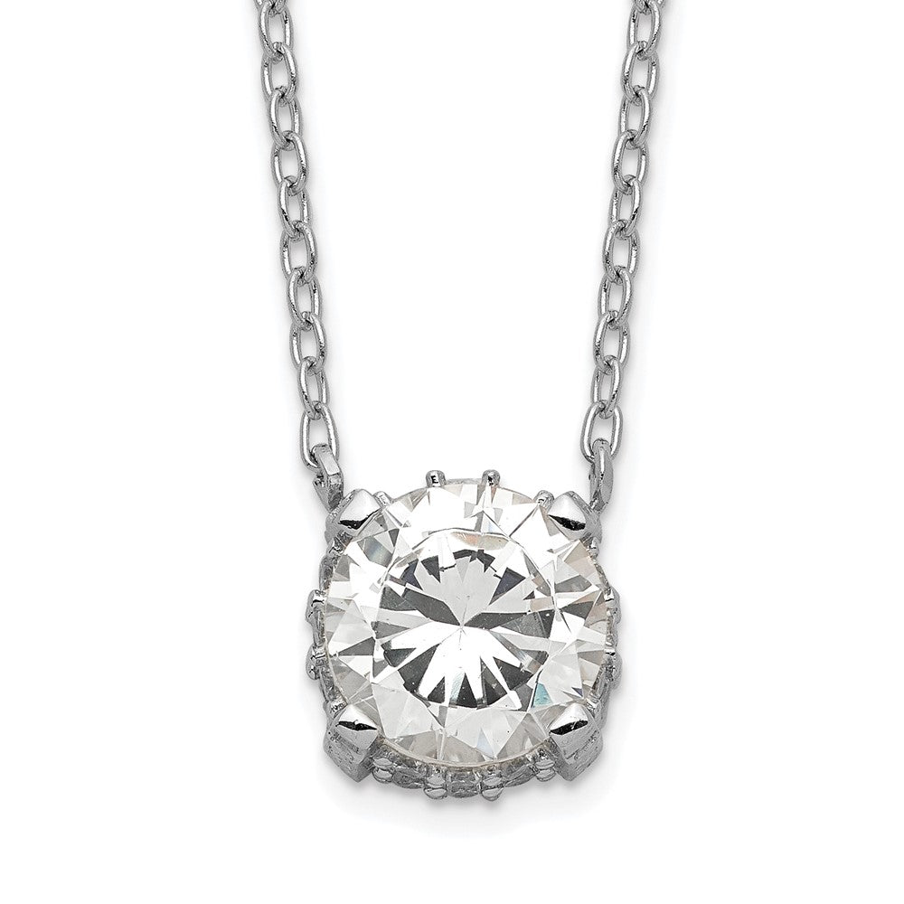 Sterlingsilber Rhodiniert 7mm Zirkonia Halskette