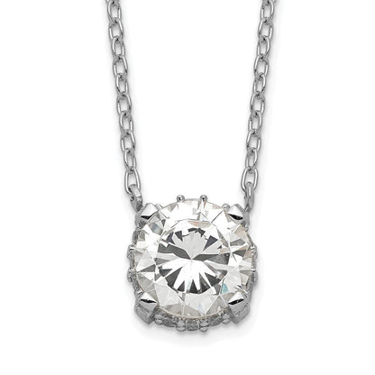 Sterlingsilber Rhodiniert 7mm Zirkonia Halskette