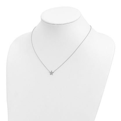 Sterlingsilber Rhodiniert Zirkonia Stern Halskette