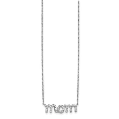Sterlingsilber Rhodiniert Mama mit Zirkonia Halskette