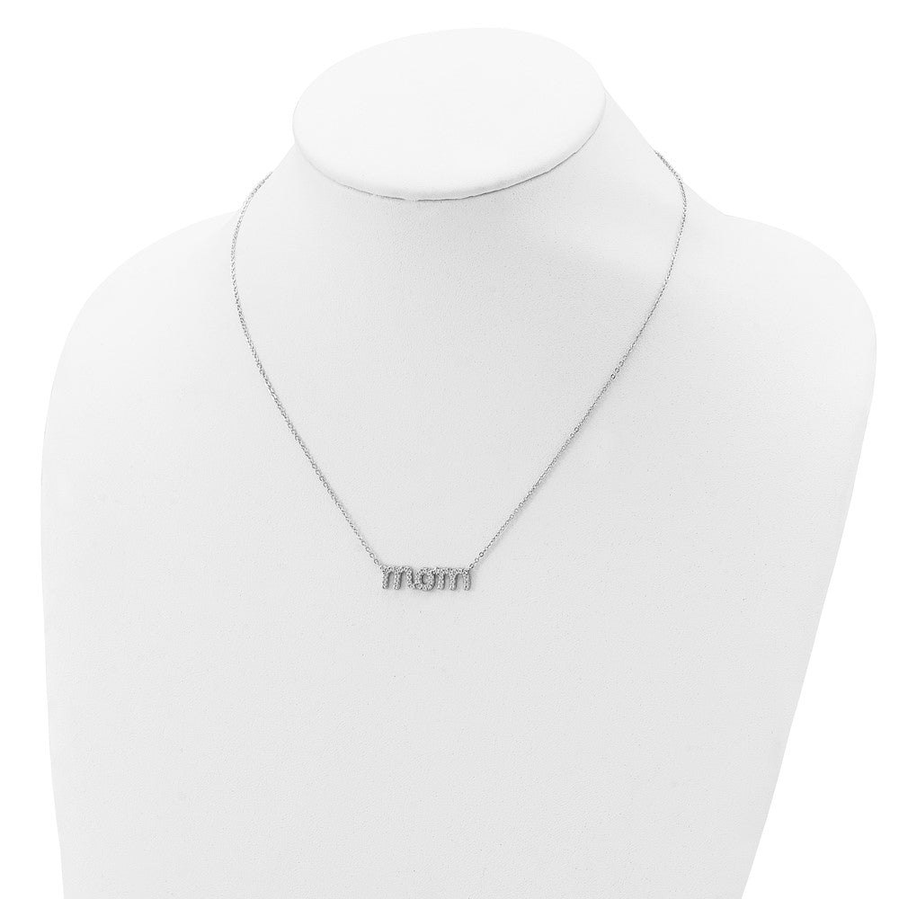 Sterlingsilber Rhodiniert Mama mit Zirkonia Halskette
