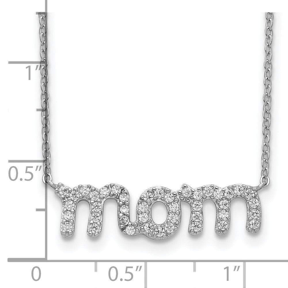 Sterlingsilber Rhodiniert Mama mit Zirkonia Halskette