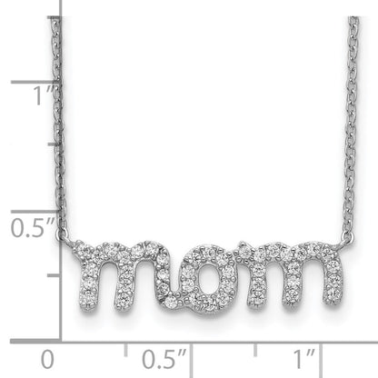 Sterlingsilber Rhodiniert Mama mit Zirkonia Halskette