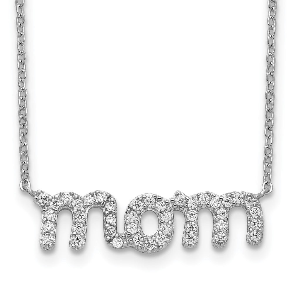 Sterlingsilber Rhodiniert Mama mit Zirkonia Halskette