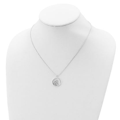 Sterlingsilber Poliert Zirkonia Herz Halskette