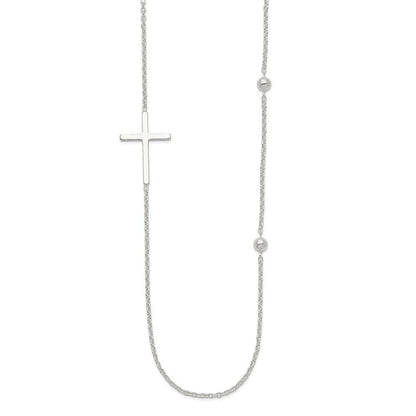 Sterlingsilber Poliert Kreuz Halskette