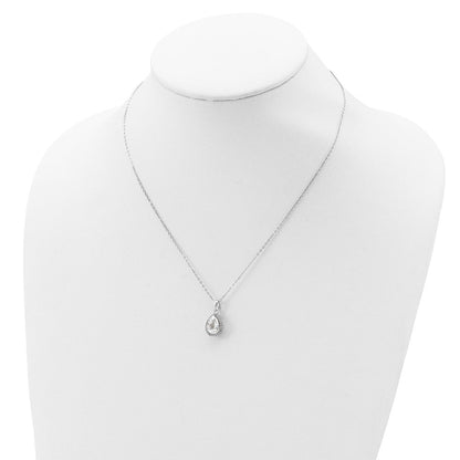 Sterlingsilber Rhodium Erzeugt Weiß Topas & Zirkonia Halskette