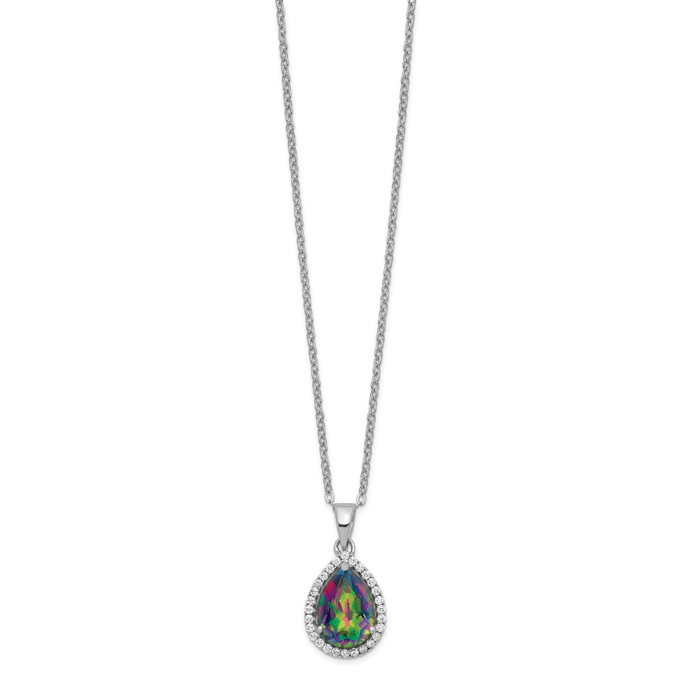 Sterlingsilber Rhodium Poliert Mystic Topas & Zirkonia Halskette