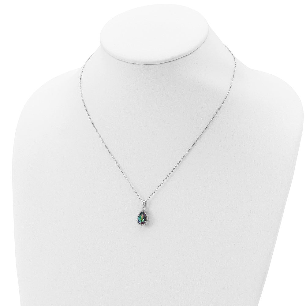 Sterlingsilber Rhodium Poliert Mystic Topas & Zirkonia Halskette