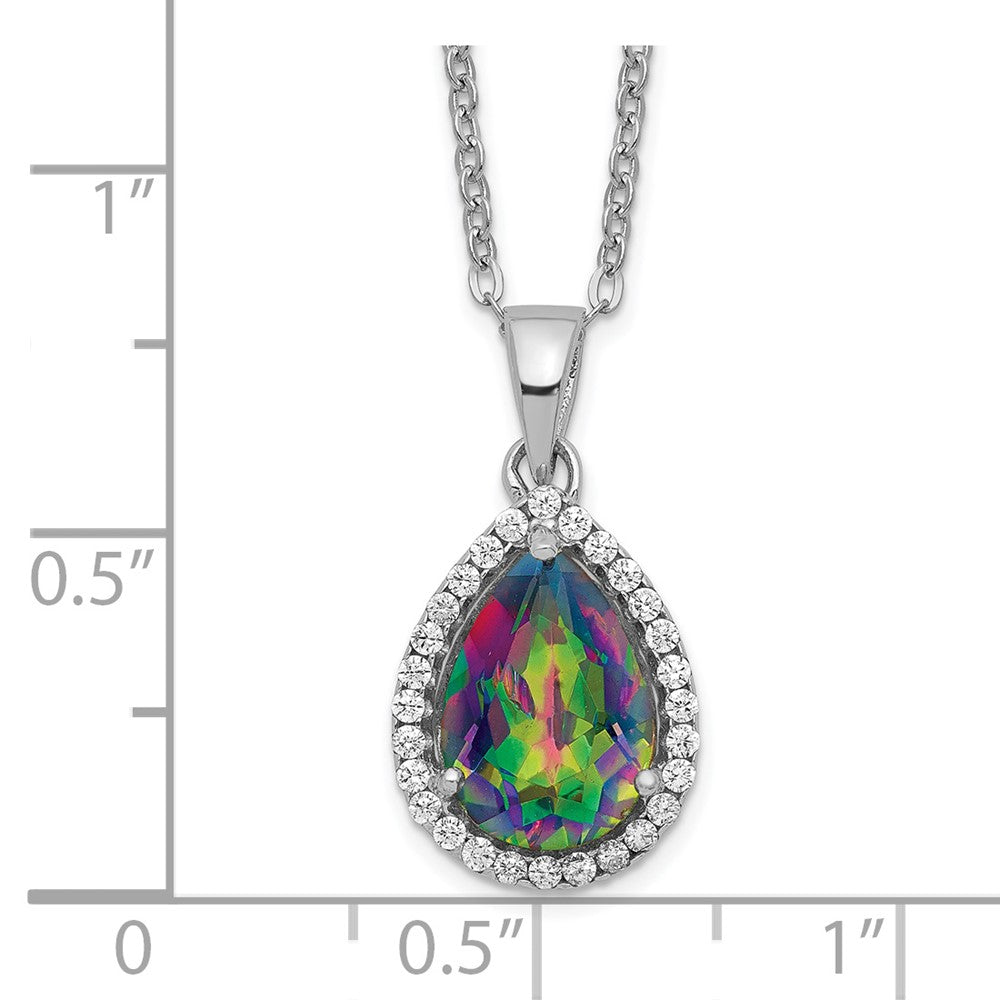 Sterlingsilber Rhodium Poliert Mystic Topas & Zirkonia Halskette