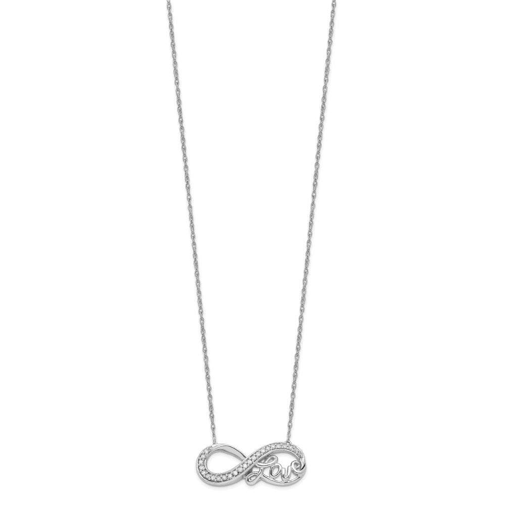 Sterlingsilber Rhodium Diamant. Unendlichkeit Symbol Liebe Halskette