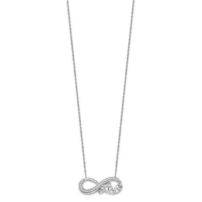Sterlingsilber Rhodium Diamant. Unendlichkeit Symbol Liebe Halskette