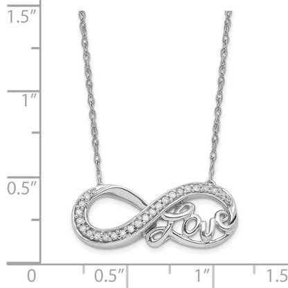 Sterlingsilber Rhodium Diamant. Unendlichkeit Symbol Liebe Halskette