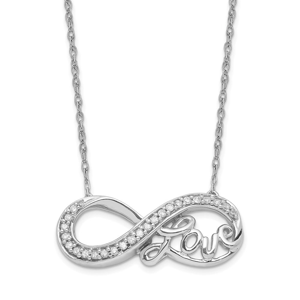 Sterlingsilber Rhodium Diamant. Unendlichkeit Symbol Liebe Halskette