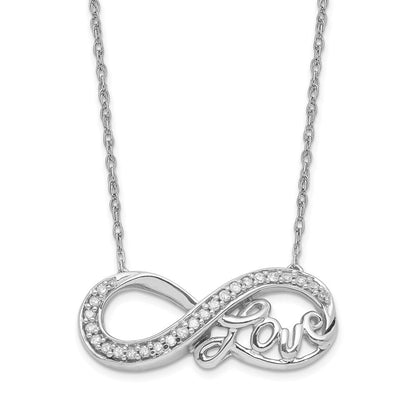 Sterlingsilber Rhodium Diamant. Unendlichkeit Symbol Liebe Halskette