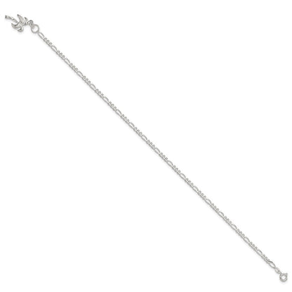 Sterlingsilber 10inch Massiv Poliert Palme Baum Fußkettchen