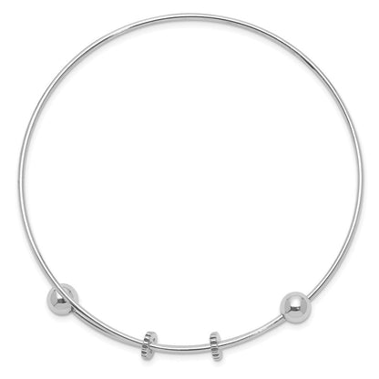 Sterlingsilber Rhodiniert Poliert Expandable Armreif