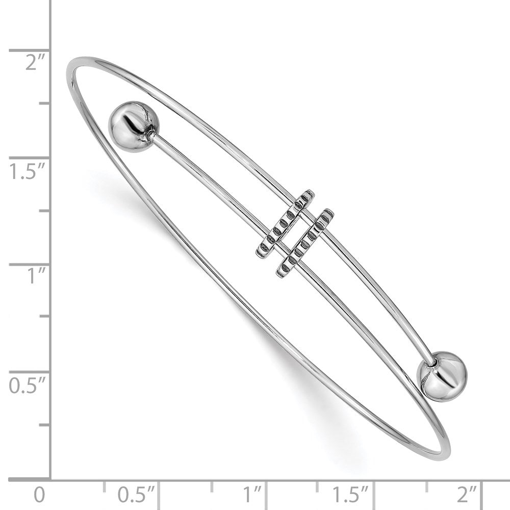 Sterlingsilber Rhodiniert Poliert Expandable Armreif