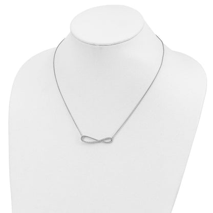 Sterlingsilber Schimmernd Rhodiniert 18.5 Zoll 29 Stein Zirkonia Unendlichkeit Symbol Halskette