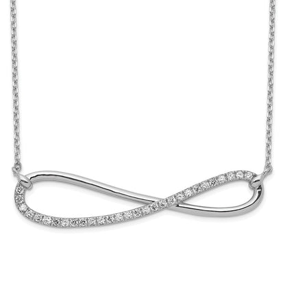 Sterlingsilber Schimmernd Rhodiniert 18.5 Zoll 29 Stein Zirkonia Unendlichkeit Symbol Halskette
