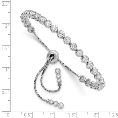 Sterlingsilber Schimmernd Rhodiniert 34 Stein Zirkonia Verstellbar Armband