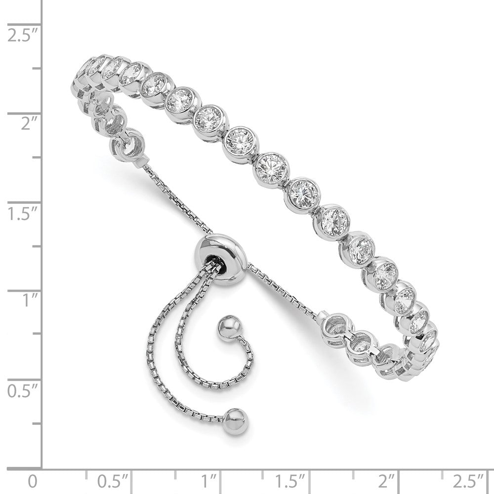 Sterlingsilber Schimmernd Rhodiniert 26 Stein Zirkonia Verstellbar Armband