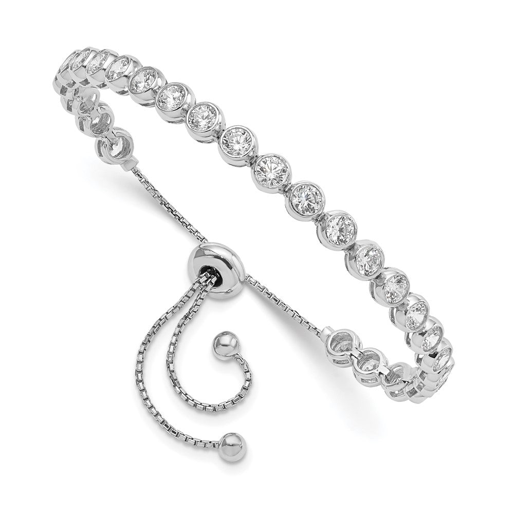 Sterlingsilber Schimmernd Rhodiniert 26 Stein Zirkonia Verstellbar Armband